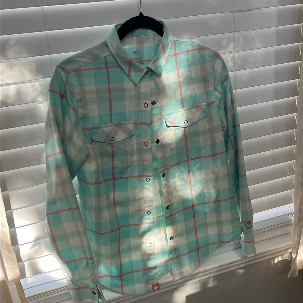 Rabbit Running Stylish Mint and White Plaid Shirt